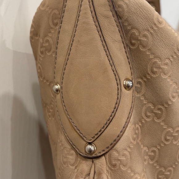 Gucci Vintage Guccissima Leather Beige Monogram Shoulder Bag - Picture 6 of 11